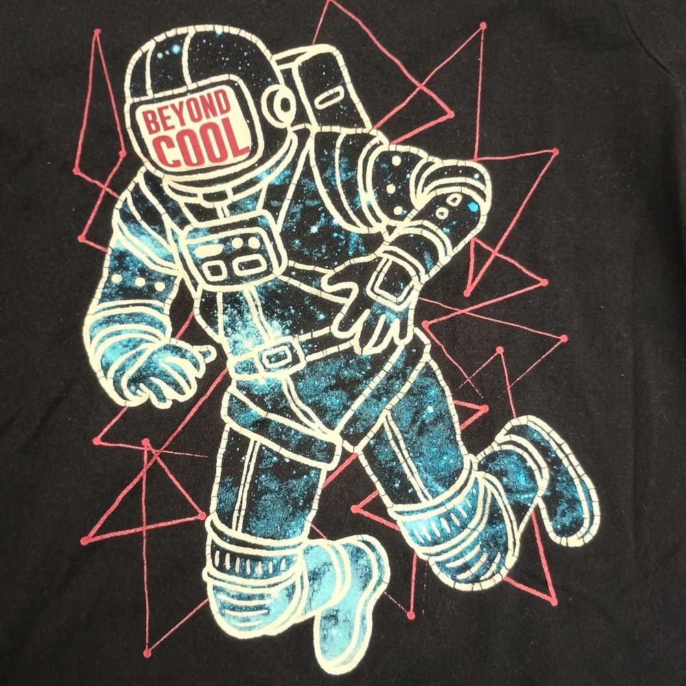Wonder Nation Boy XS Black Astronaut Space🚀 Graphic T Glow In The Dark T-shirt - Picture 4 of 10